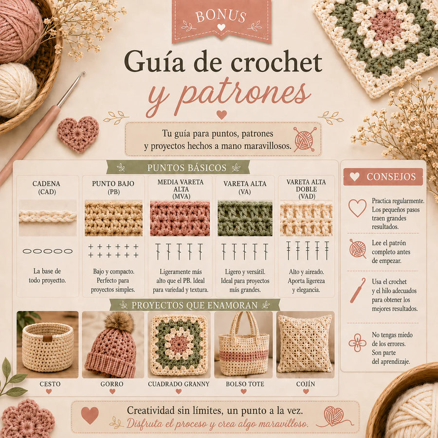 Guía de crochet y patrones