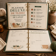 Mockup regenerado en español del Planner Deluxe de Tejido y Organizador de Lanas